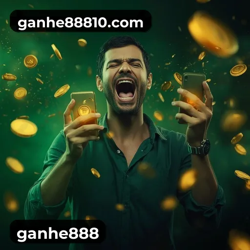 App ganhe888 para iOS e Android — interface mobile, login biométrico e PIX integrado